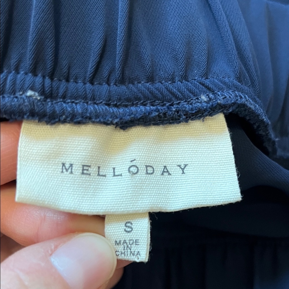 MELLODAY Deep Blue Sleeveless Tank Top & Wide Leg Trouser Pants Set - Size Small - Picture 15 of 16